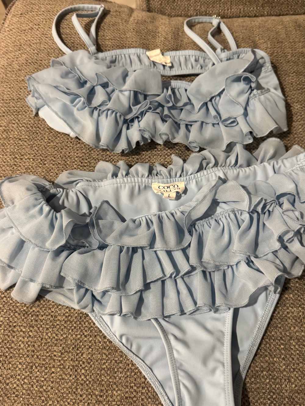COCO Lillys Light Blue Ruffle Swimsuit